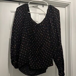 NWOT LOFT black and sparkle blouse small